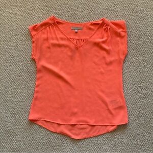 Banana Republic Neon Orange Short Sleeve Blouse Size XS Lightweight Flow GUC
